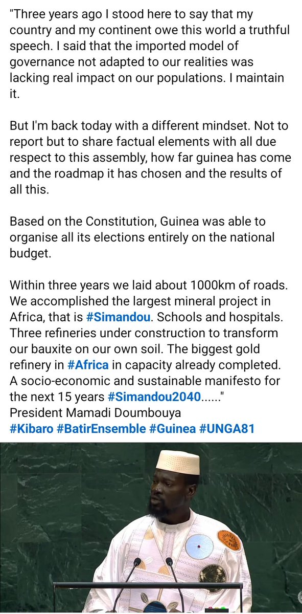 kipe76's tweet photo. #Guinea 🇬🇳 at #UNGA81 
#Kibaro #BatirEnsemble #Simandou2040 #GMD https://t.co/kQuTc0w3Xv