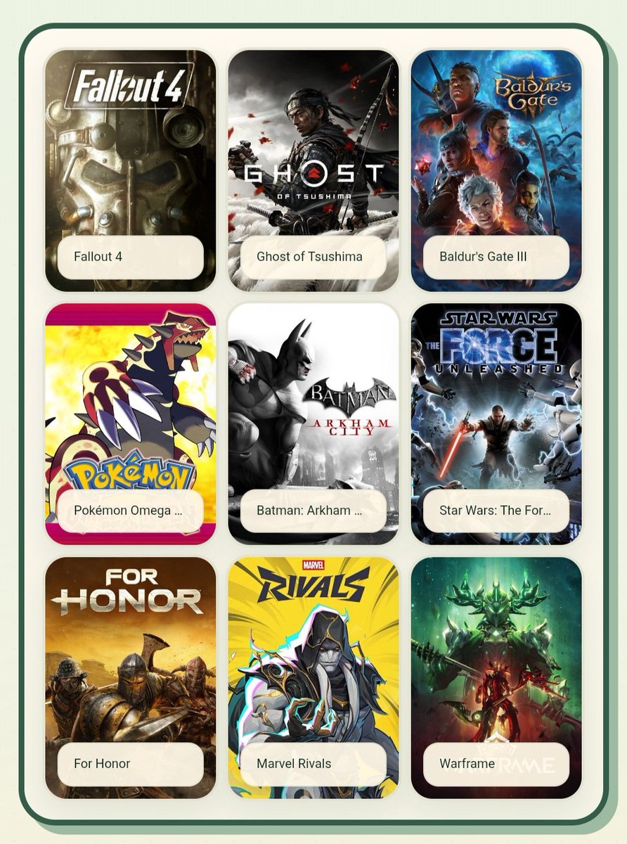 AdamBen771's tweet photo. The 9 games that made me. https://t.co/BgldX1xGG6