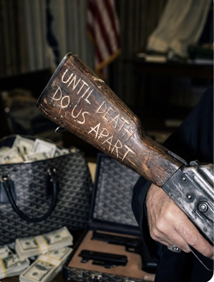 GunloverClub1's tweet photo. Makes a lot more sense written on a rifle than said at a wedding. https://t.co/v4HnWnSUYw