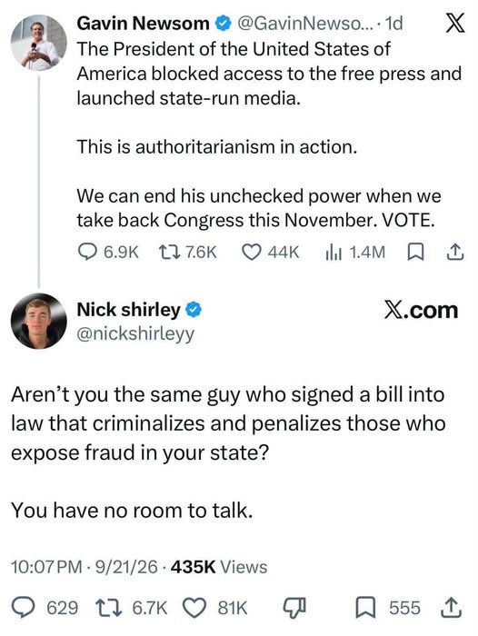 SaltyGoat17's tweet photo. Gavin Newsom gets BlTCH SLAPPED!!!

Story at 11.... https://t.co/5UevrqOiJt