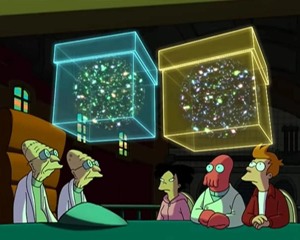 leonardovilche6's tweet photo. @Mr555Sato me recordó al "universo 1" y "universo A" de Futurama porque nadie quería llamarse "universo 2" xdddd https://t.co/5JFxDKHPgK