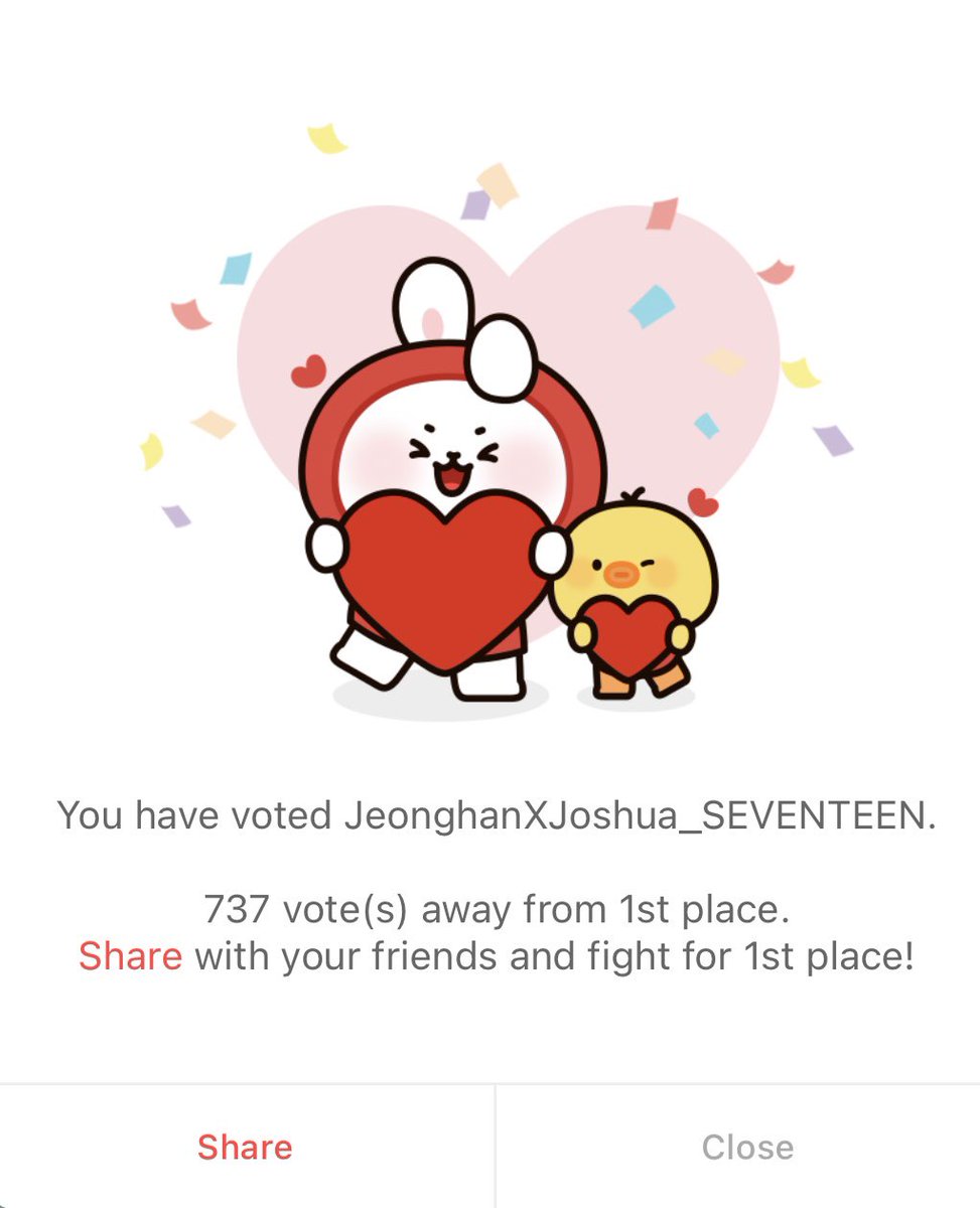 JHHJ_FANSUPPORT's tweet photo. CARATS!!!

#JxJ is currently at #2 🚨
737 votes behind first place!! 🚨

Please keep voting for Jeonghan and Joshua on Choeaedol! 

Use all the devices you can use to get back our lead!!

More details on CHOEAEDOL App
#CHOEAEDOL #ThemePick 
https://t.co/JiTuEf15MO https://t.co/F9C8GVUW7w