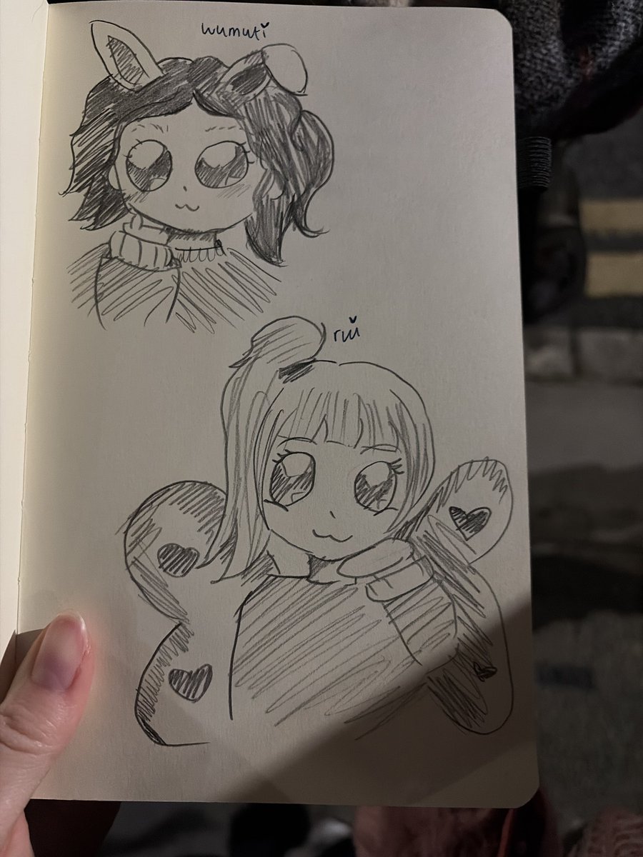 kazuigi's tweet photo. some old doodles of wumuti and rui from #xlov while i was waiting for their concert! 🎶 #art https://t.co/xsCVEEvfx6