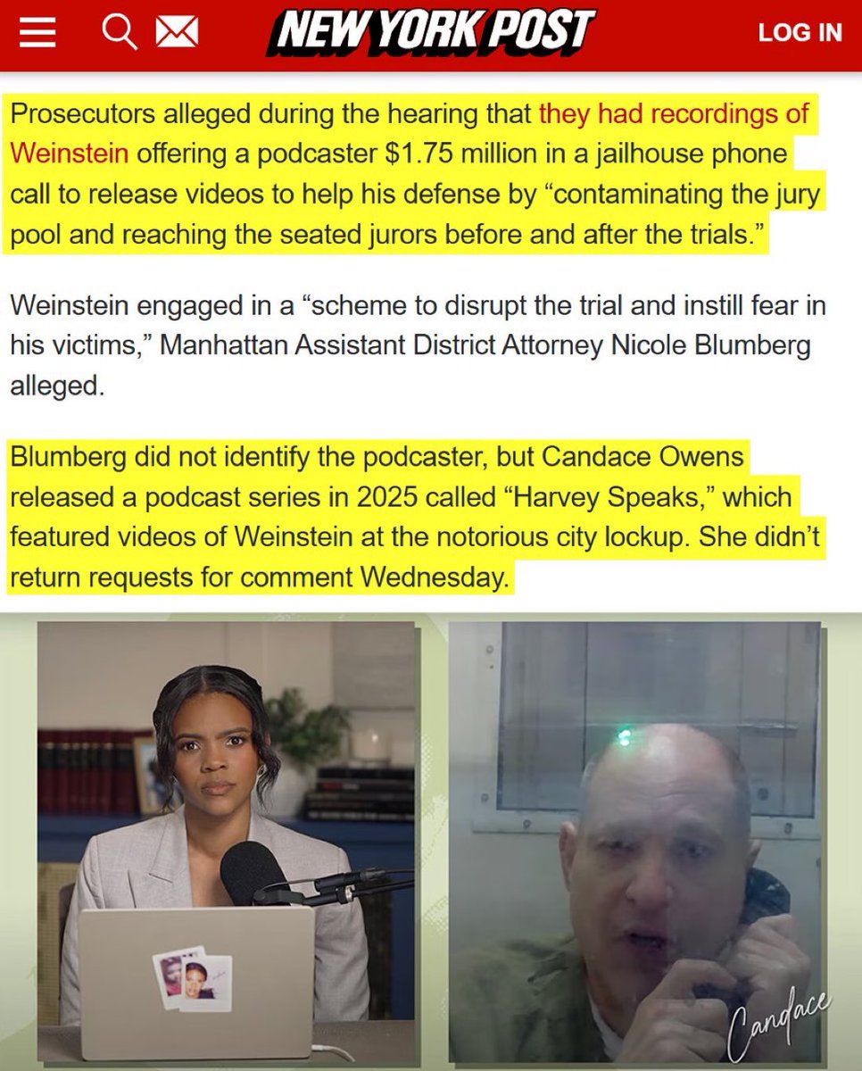 LauraLoomer's tweet photo. Hey @RealCandaceO,

Were you the podcaster who was paid $1.75 million by Harvey Weinstein? 

You never explained how or why you did a whole series on Weinstein to make him look innocent. https://t.co/VjCoGwyta9