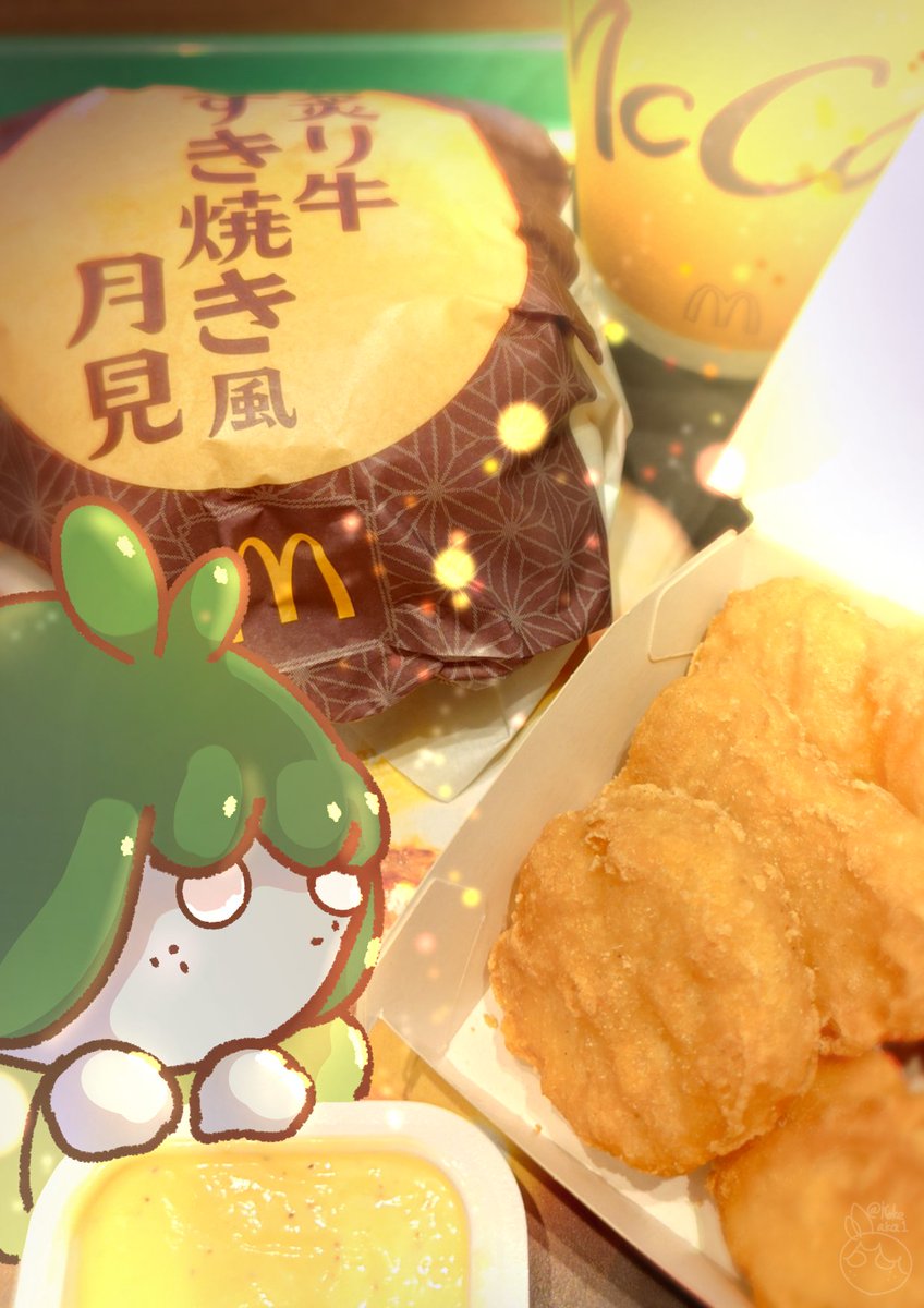 Kokeaka1's tweet photo. おはようございます☀
月見バーガーと月見タルタルナゲットを堪能した記念に、絵を添えました。久しぶりのマックは味が濃く感じて美味しかったです♪
#添え絵フォト #SoePhoto #月見マック https://t.co/PyIUxpp1cz