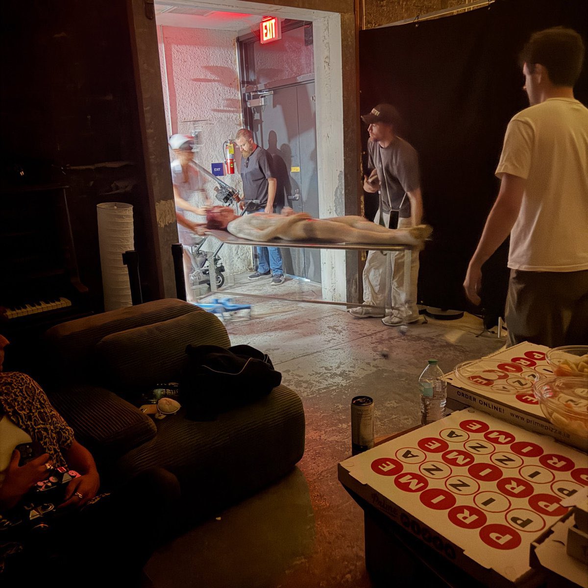 754starr's tweet photo. the pizza boxes in the corner .. They killed her on pizza friday .. https://t.co/k54zOsxZSY