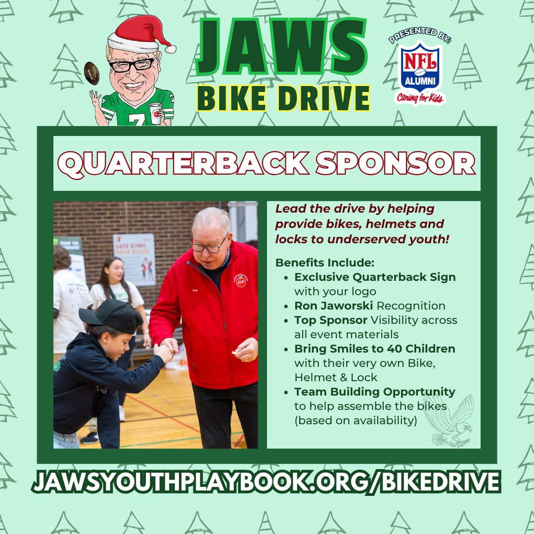JawsYouthPlay's tweet photo. It’s (almost) the most wonderful time of the year! Swipe to see how YOU can get involved! 🎄✨

@jawsceoqb’s 11th annual Holiday Bike Drive presented by @NFLAlumni is coming up, and it’s never too early to start spreading the holiday magic! https://t.co/ZSfp8ROKEl