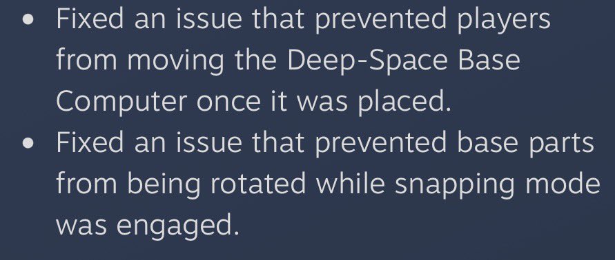 AtlasGalacticus's tweet photo. At least the #NoMansSky experimental update version 7.05 actually fixed 2 of my issues when building orbital bases.

Now the last thing that I need @hellogames &amp; @NoMansSky to do is to add both the abilities to upload orbital bases &amp; take screenshots of it, https://t.co/Oaac1OG81v