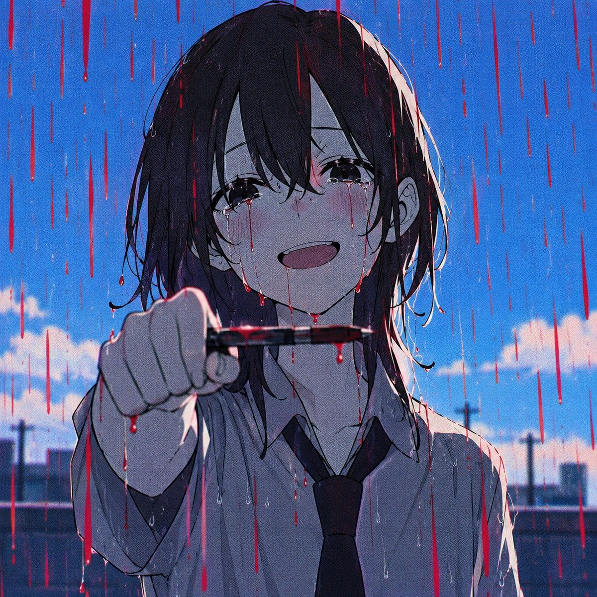 suno_nanashi's tweet photo. いない間に生成したイラストです。

見られなくなってブチ切れた女の子と、
失恋してブチ切れた女の子です。 https://t.co/SCknep3JwN