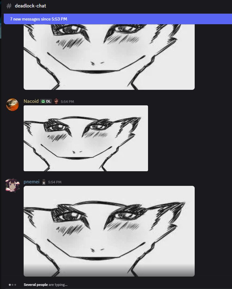 NefariousNova05's tweet photo. Deadlock discord is losin their minds dude https://t.co/iYanXezZtC