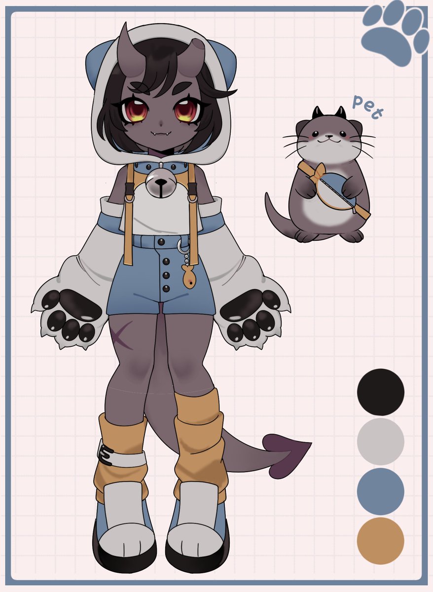 chubsvt's tweet photo. [OFFICAL REF SHEET 3.0] 

Greetings, mortals!! I'm Chubs, an otter-clad demon fresh from the depths of Hell, here to reign mischief and terrorize the world with unbearable levels of cuteness!! 

Twitch: https://t.co/IMnaZhjX5Z 
Tags: #ChubsFA / 🔞 #Dirtybells https://t.co/ypjYbPj7In