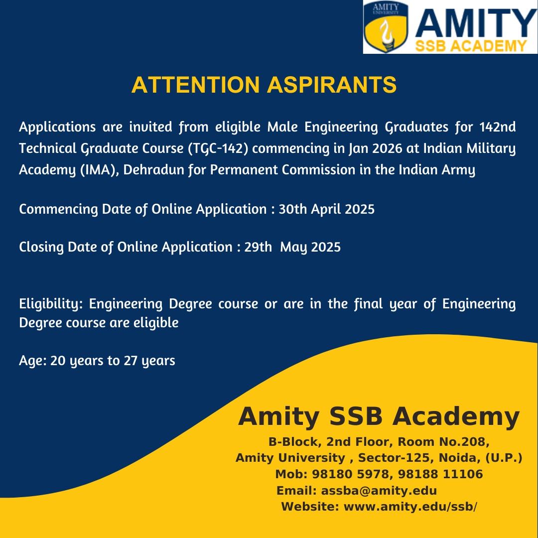 gabriel22757's tweet photo. Indian Army invites applications from male engineering graduates for the 142nd Technical Graduate Course. Written Exam Coaching begins 20 May 2025. New SSB Interview Training batches start every Monday. https://t.co/fOU7bORPwD