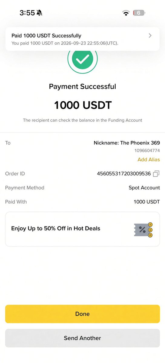 Crypto__Haris's tweet photo. As promised, $1000 sent to 3 new random Binance UIDs: 972919760, 1096604774 and 294571403 🎉🔥

I will send $1000 to 3 more new people today 🤑

Comment your Binance UID or wallet address below 👇 https://t.co/wYbzPYfZV8