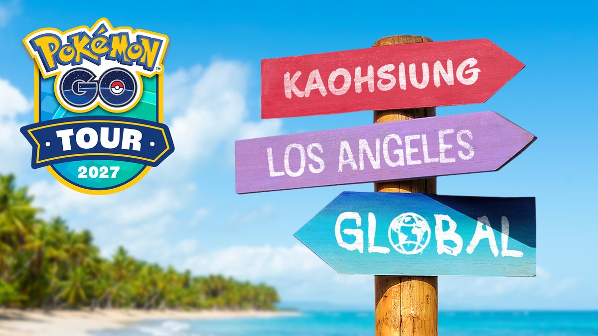 PokemonGoApp's tweet photo. Trainers, get ready to say “Alola!” to #PokemonGOTour2027! 🤩

🗓️Mark your calendars for these two in-person #PokemonGO Tour events:

🌏 Kaohsiung and Los Angeles: February 19–21

And don’t forget the global celebration:
🌍 Global: February 27–28

Stay tuned for more information!

https://t.co/Y6z3dXkTsB