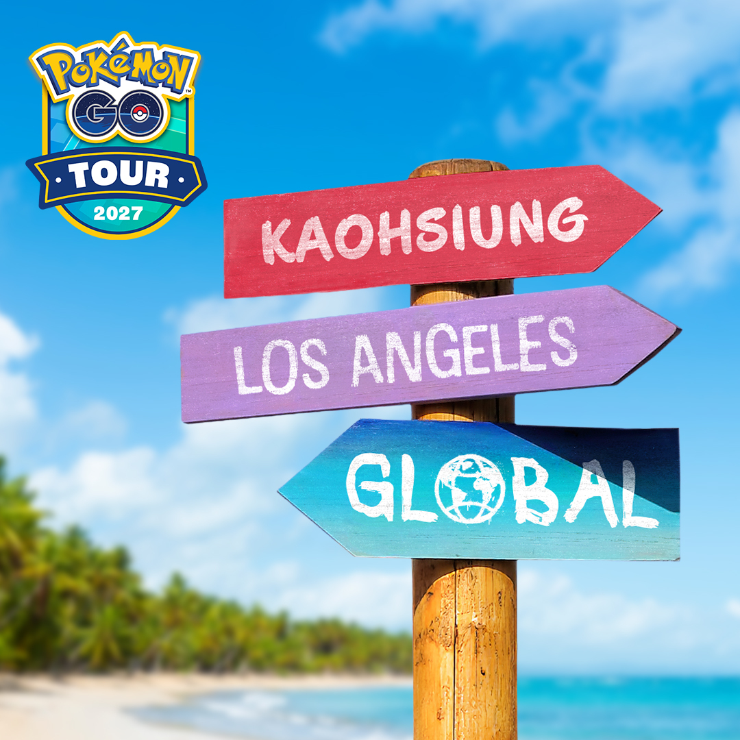 PokemonGOAppJP's tweet photo. トレーナーの皆さん、「Pokémon GO Tour 2027」開催決定！大きな声で「アローラ」と挨拶しましょう！ 🤩

🗓️世界の2都市では、「Pokémon GO Tour」のリアルイベントが開催予定です。

🌏 高雄市・ロサンゼルス：2月19日～21日

グローバルイベントもお見逃しなく。
🌍 グローバル：2月27日・28日

続報をお楽しみに！ #ポケモンGO #PokemonGOTour2027

https://t.co/5XW3xYH7lh
