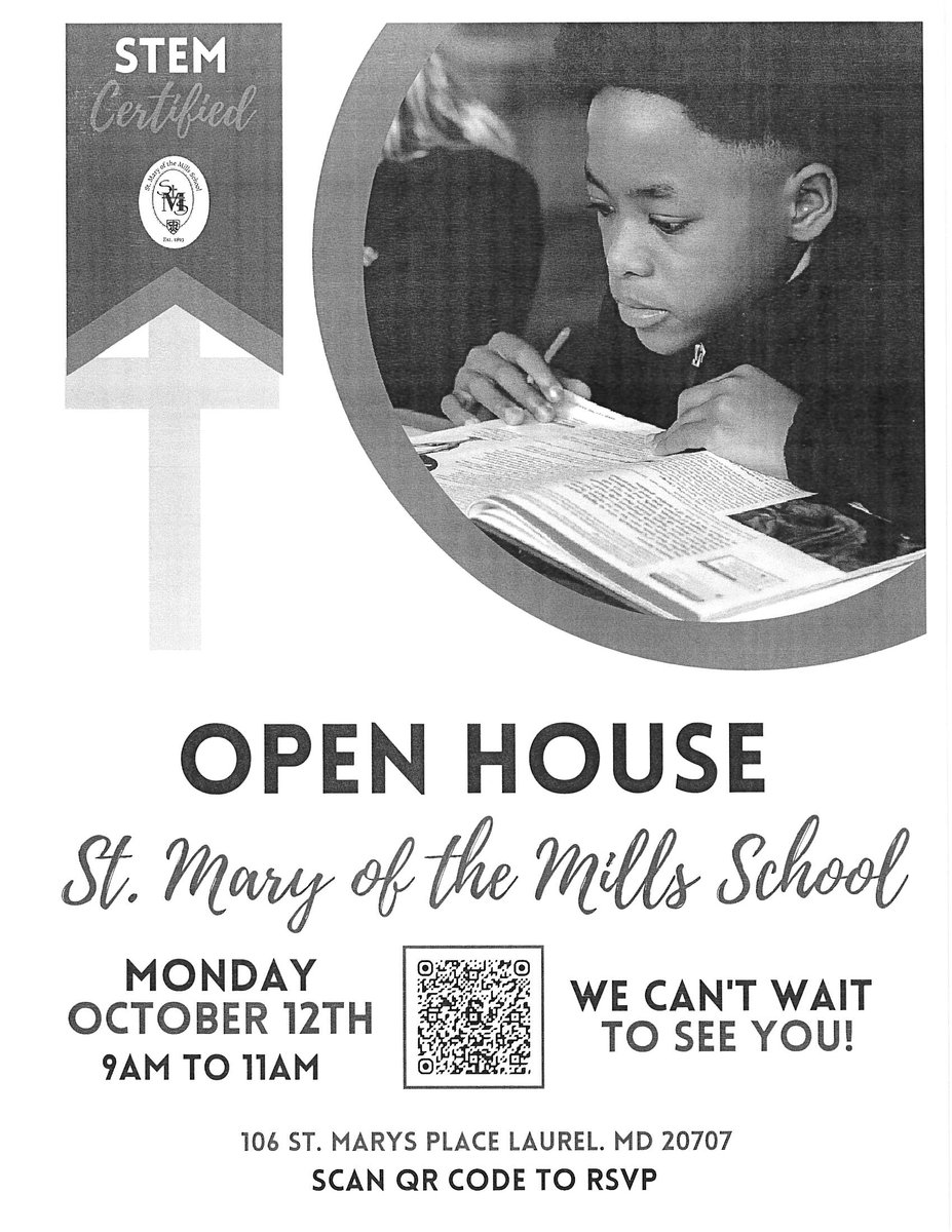 cityoflaurel's tweet photo. St. Mary of the Mills School is having an Open House on October 12th from 9a-11a. RSVP by filling out the form here: https://t.co/1ByEvzIdHm

Pallotti Early Learning Center is also accepting applications for the 2026-2027 school year. Sign up for a tour: https://t.co/3IanVbG1VD https://t.co/zi5CAniPPX