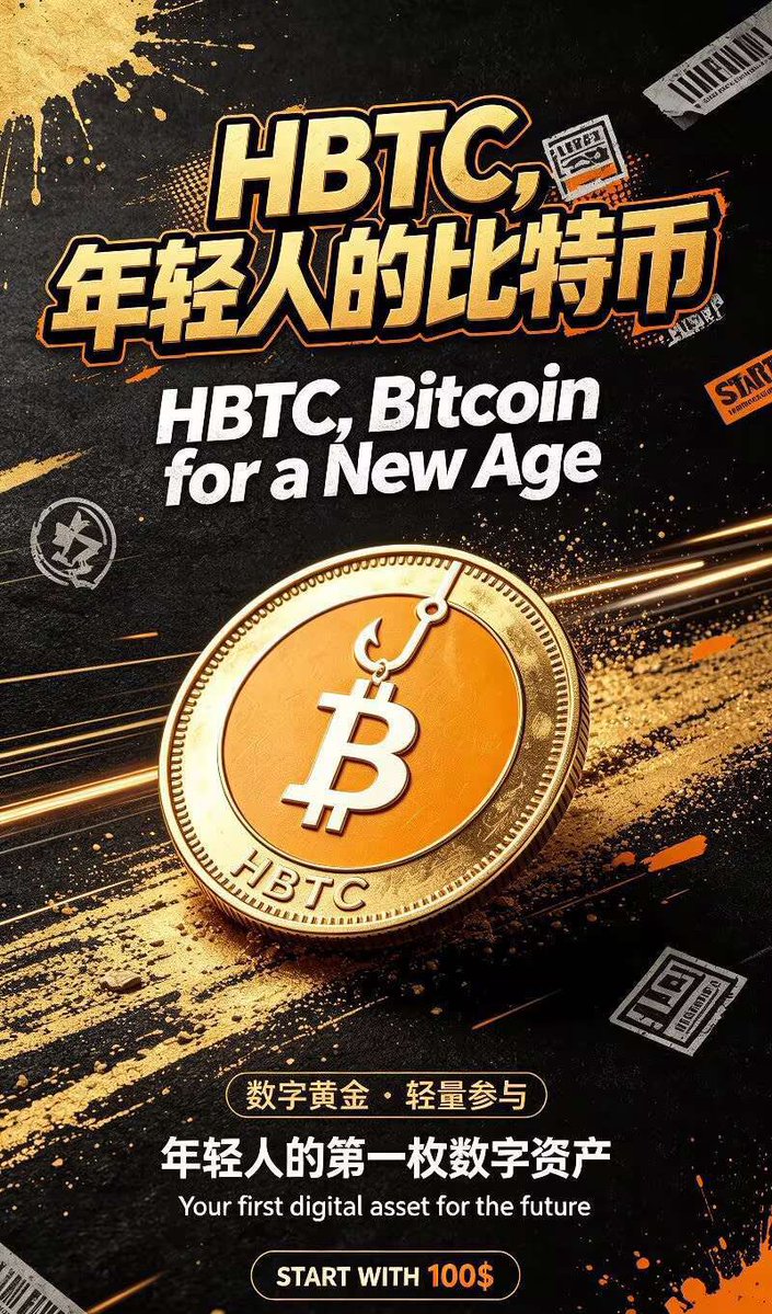 snow850620's tweet photo. 嘿年轻人们
HBTC比特币，会是什么样？
不是复制过去，
而是重新定义数字资产的未来。
HBTC
Bitcoin for the Digital Native
从 $100 开始，认识 HBTC。
未来还很远，
但属于数字世界的故事，已经开始。
#HBTC #BTC #Crypto #Web3 https://t.co/FQ29qvbBHA