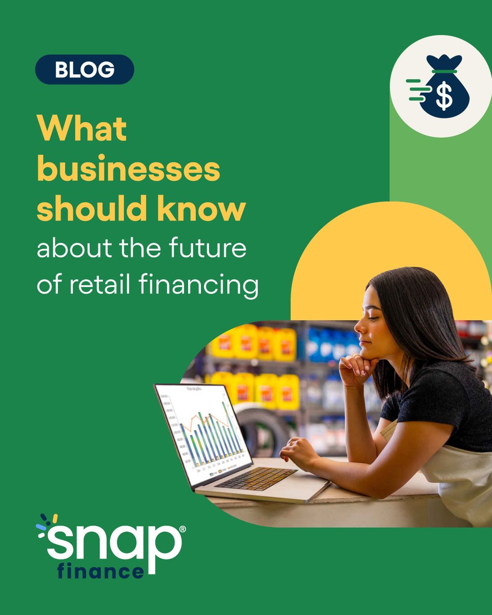MySnapFinance's tweet photo. Retail financing is evolving. Is your business ready for what's next? 🚀

Learn how to better prepare with Snap Finance: https://t.co/TvtUt765lH https://t.co/lMowIQCacx