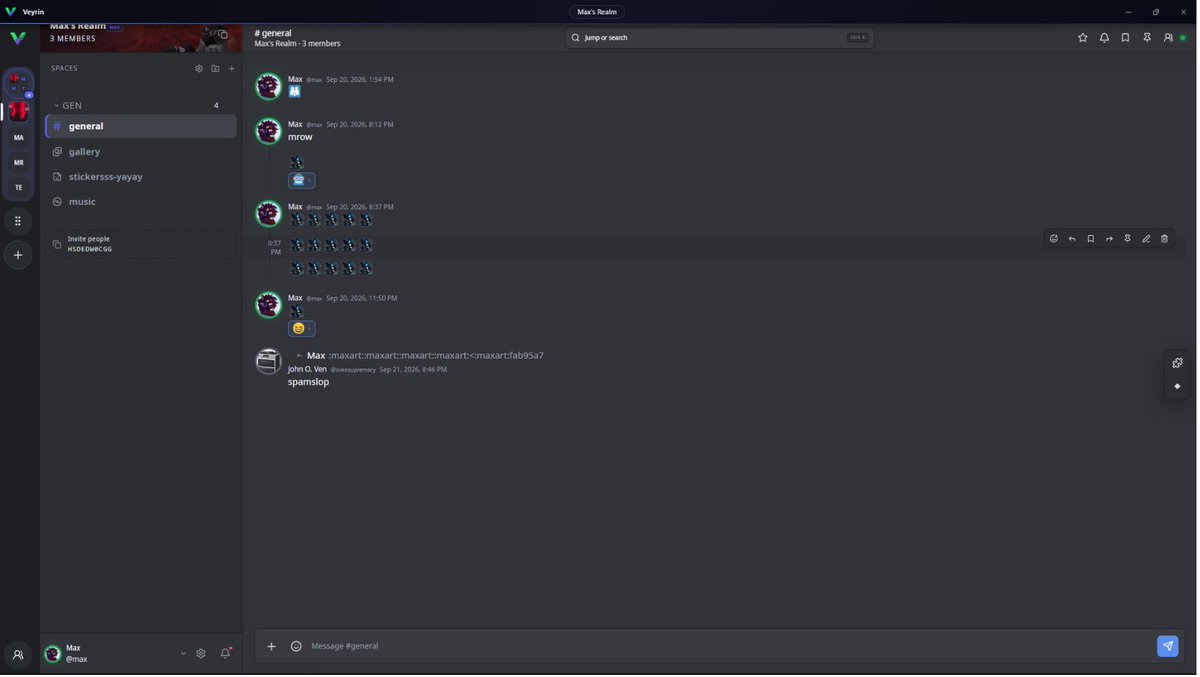 MaxGoobProtogen's tweet photo. Veyrin! - a MRS Chatting app!!!

We have alot of stuff! almost basicly like discord

Stuff we did better: Build in Add-ons, Themes

Disclaimer: The UI is not like Discord. we are using a THEME build in to the app that users can upload for others to use!!! https://t.co/PUKDaGandl