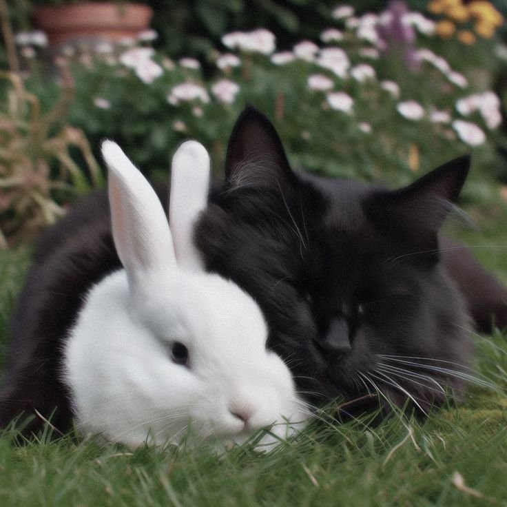 Sillycandybunny's tweet photo. Me and my owner 𐔌՞⁔ෆ ̫ ෆ⁔՞𐦯
♡(◍ ´꒳` 人 ´꒳` ◍)♡ #ilovemybf #cutecore #bunny #cat https://t.co/Q9hv4B83nd