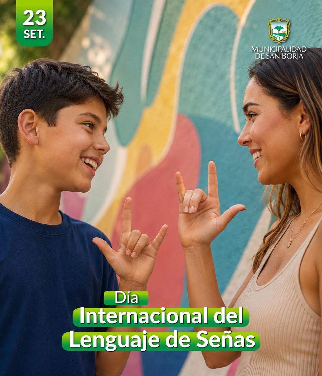 MunideSanBorja's tweet photo. 💙🤟 Comunicarnos también significa reconocer y respetar diferentes formas de expresión. Hoy, en el Día Internacional de las Lenguas de Señas, resaltamos su importancia para la inclusión, la accesibilidad y la participación de las personas sordas. https://t.co/uEXRmkaTlH