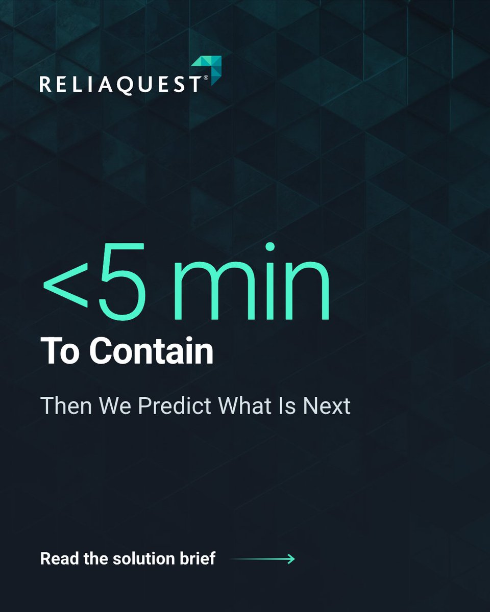 ReliaQuest's tweet photo. Security leaders don’t need more alerts—they need defense at machine speed. GreyMatter detects threats in seconds and contains them in under 5 minutes, multiplying team output without extra headcount. 📈

See how: https://t.co/oo3eCCEo1n 

#ReliaQuest #AgenticAI #AISOC https://t.co/DRBmgznxzH