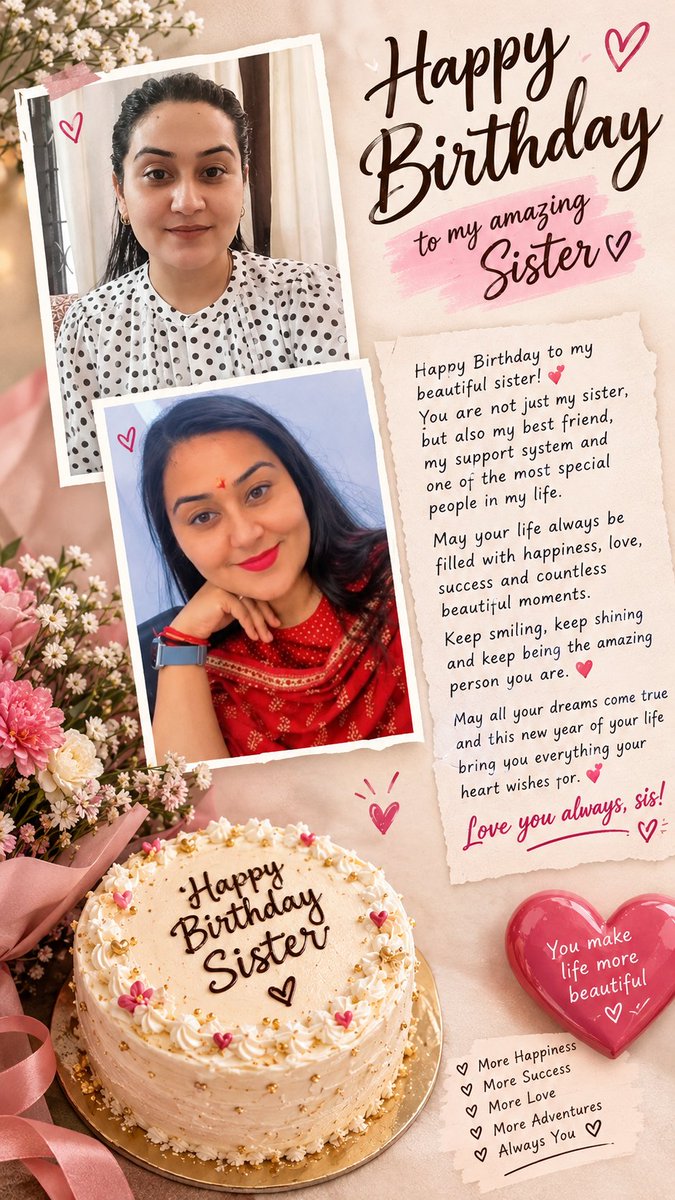 KaminiSh_INC's tweet photo. Happy Birthday to my beautiful di @dollysharmaINC 🎂💖 May your life always be filled with happiness, love, success, and countless beautiful moments. Keep smiling, keep shining, and keep being the amazing person you are. ❤️
May all your dreams come true 💕🎉 Happy Birthday! 🥳🎂 https://t.co/a9JF77HXWW
