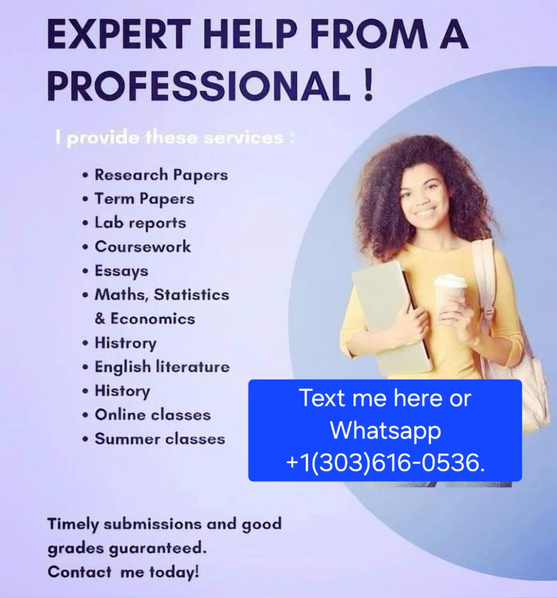 Sharonwrite0's tweet photo. I'm Offering 20% OFF OFFER on ALL OnlineClasses work, Assignments and Homework. Offer Valid till 30th September.
Hurry and secure your spot💯.
✅️A Grade is Guaranteed 💯
✅️Quality work is guaranteed 💯
✅️Text me on WhatsApp +1(303)616-0536.
#Collegestudent #Gradstudent https://t.co/FiquhBa0Lc