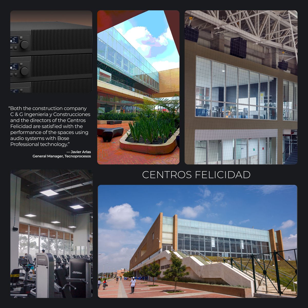 BosePro's tweet photo. How do you deliver crystal-clear sound in a glass-walled auditorium... or a bleacher-filled gym? 

Bose Professional and Tecnoprocesos found the answer in Bogotá's Centro Felicidad spaces, and the results are transforming how communities gather. 👇
https://t.co/DiTEAog23O https://t.co/lhlKqfhELM