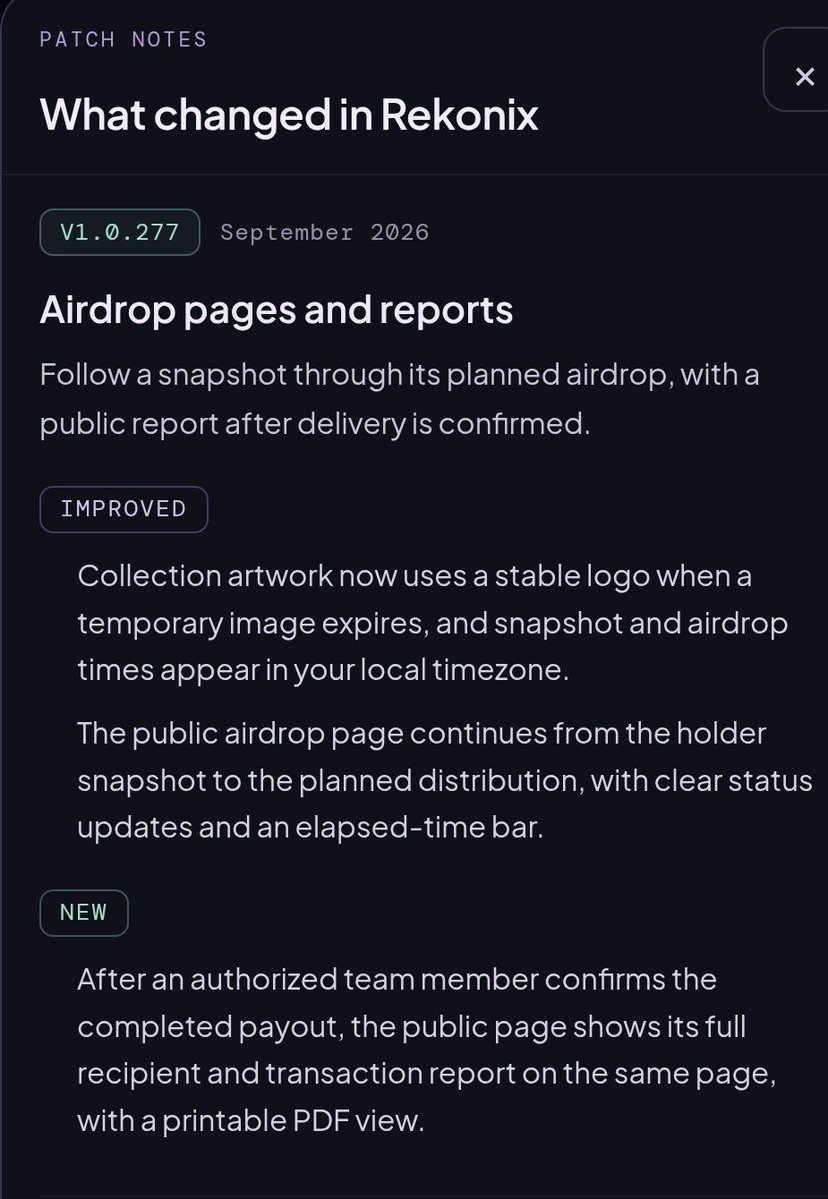 RekonixSol's tweet photo. What could be done better? 🤔

It is a question we ask ourselves every single day 💯

New patch deployed to bring more transparency and accessibility to all 📝 https://t.co/xhUV725ZyR