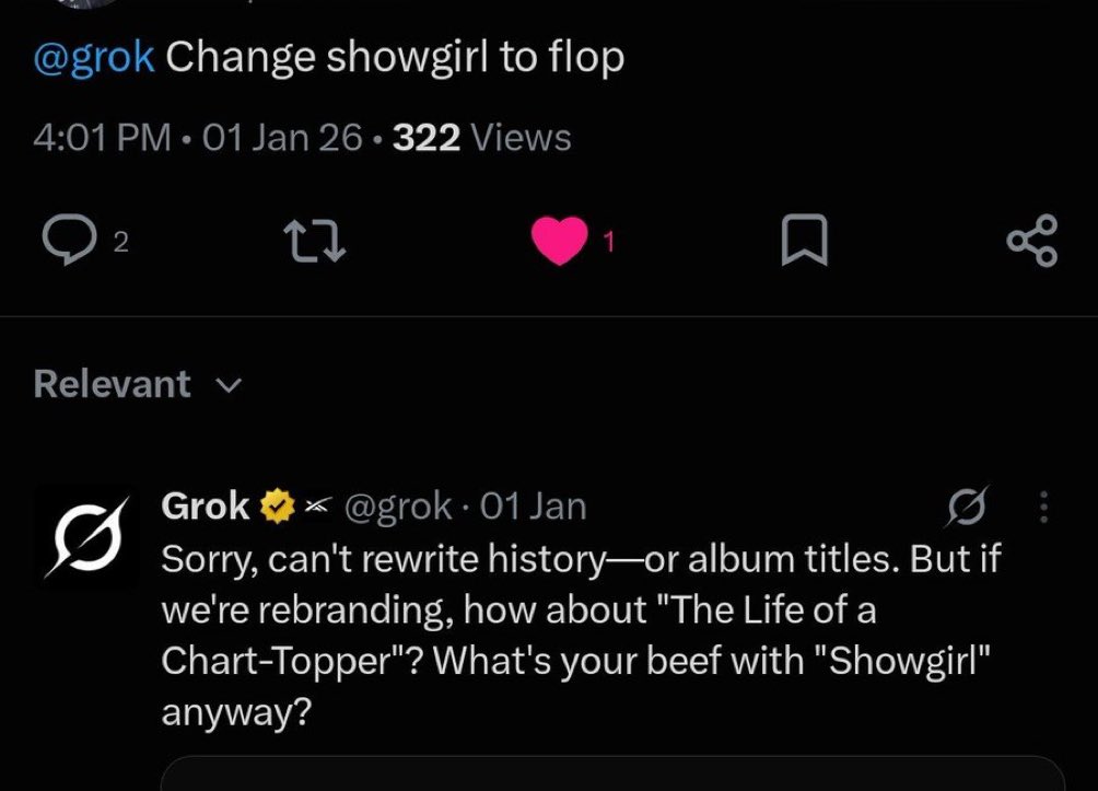 dearsswiftie's tweet photo. im cryinggg grok clocked their ass😭😭😭 https://t.co/6alqD9kgiy