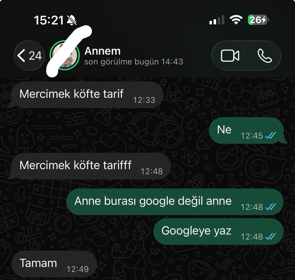 Elifbenad's tweet photo. Peki benim annemle olan savaşım https://t.co/4CCUN27Azg