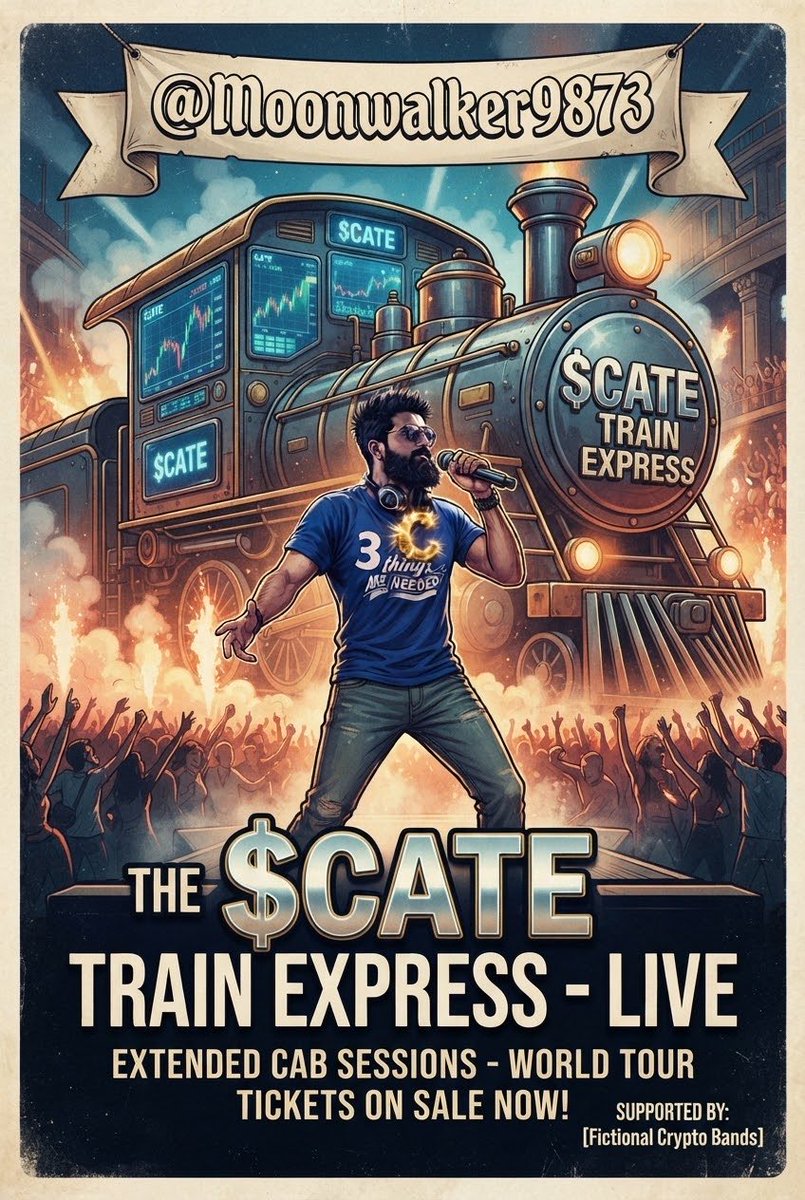 Lakelander22's tweet photo. Yet another beautiful performance from @Moonwalker9873 on the $CATE TRAIN EXPRESS FT: @WifiRug @CryptOmateria art work by me. Thank you for ya another wonderful performance much love and respect
- from the $CATE COMMUNITY
to you.
@Moonwalker9873
If you enjoyed my performance, a tip would mean a lot. ❤️🎙️

SOL 💳
6uZBXMNWdNRUZDuvDFyFjeqZLqrSDWbsQxuGC7AFF3UE

BNB 💳
0x1FF5fe8B2d98065f9a4c5D530d094d8FE97Fe9bA

XRP 💳
rputV7X2LyCoDnWtPHbLtrueoVLoNX4ug2

BTC  💳
bc1qrck0jq0ydmhzpt07yz8fu6236fku98u0ednxxj