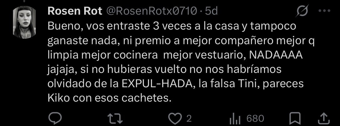 meliguillenea's tweet photo. @RosenRotx0710 @1catalexa1 Ponelo en práctica vos entonces, hipócrita y encima envidiosa https://t.co/Wt6oS31H6K