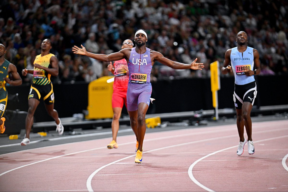 kenny_bednarek's tweet photo. Grateful is the best word to describe this season. 🙏🏾

19.52 PB and WL in the 200m.
Three Diamond League wins. 💎💎💎
Diamond League Champion.🏆
Ultimate Champion 100m & 200m🏆🏆
World No. 1 in the 200m.
World No. 2 in the 100m.

For the first time in my pro career, I was able to compete for an entire year healthy and injury free. There were difficult years that tested my body, my patience and my belief. I kept working, even when the results didn’t reflect the effort. This season was a reminder of what’s possible when everything comes together. 

To my team: thank you for believing in me, caring for my body and keeping me prepared, focused and confident through every high and low. To everyone who supported me, encouraged me and showed me love throughout this journey: I felt it every step of the way 🙏🏾

The journey is far from over, and I’m more motivated than ever for what comes next. See you in 2027. 🥋