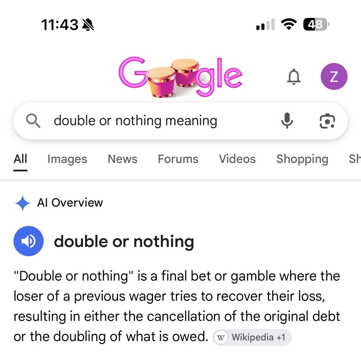 ClipDistrictNow's tweet photo. @ChampeaoKAEO @boo_iknowyou Thats not what double or nothing means.... double or nothing, literally in the phrase. https://t.co/YhJmNt7Owj