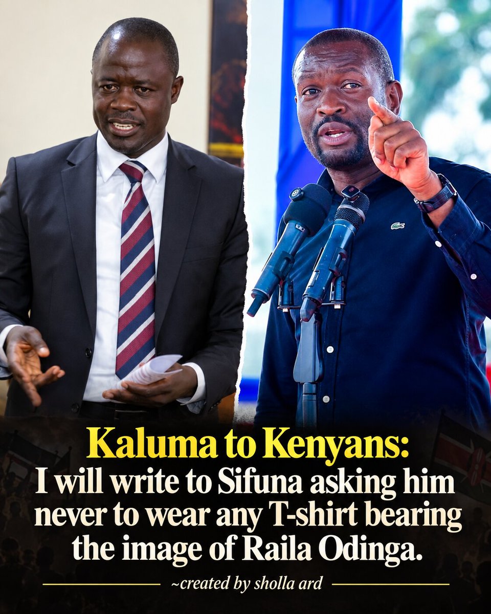 sholard_mancity's tweet photo. Kaluma says he will write to Sifuna and tell him never to wear a T-shirt with Raila’s picture.

That letter will not work. Raila was not Kaluma’s property. He was not one group’s property. He was a leader many Kenyans followed, suffered with, and buried. https://t.co/WIEWdambsM