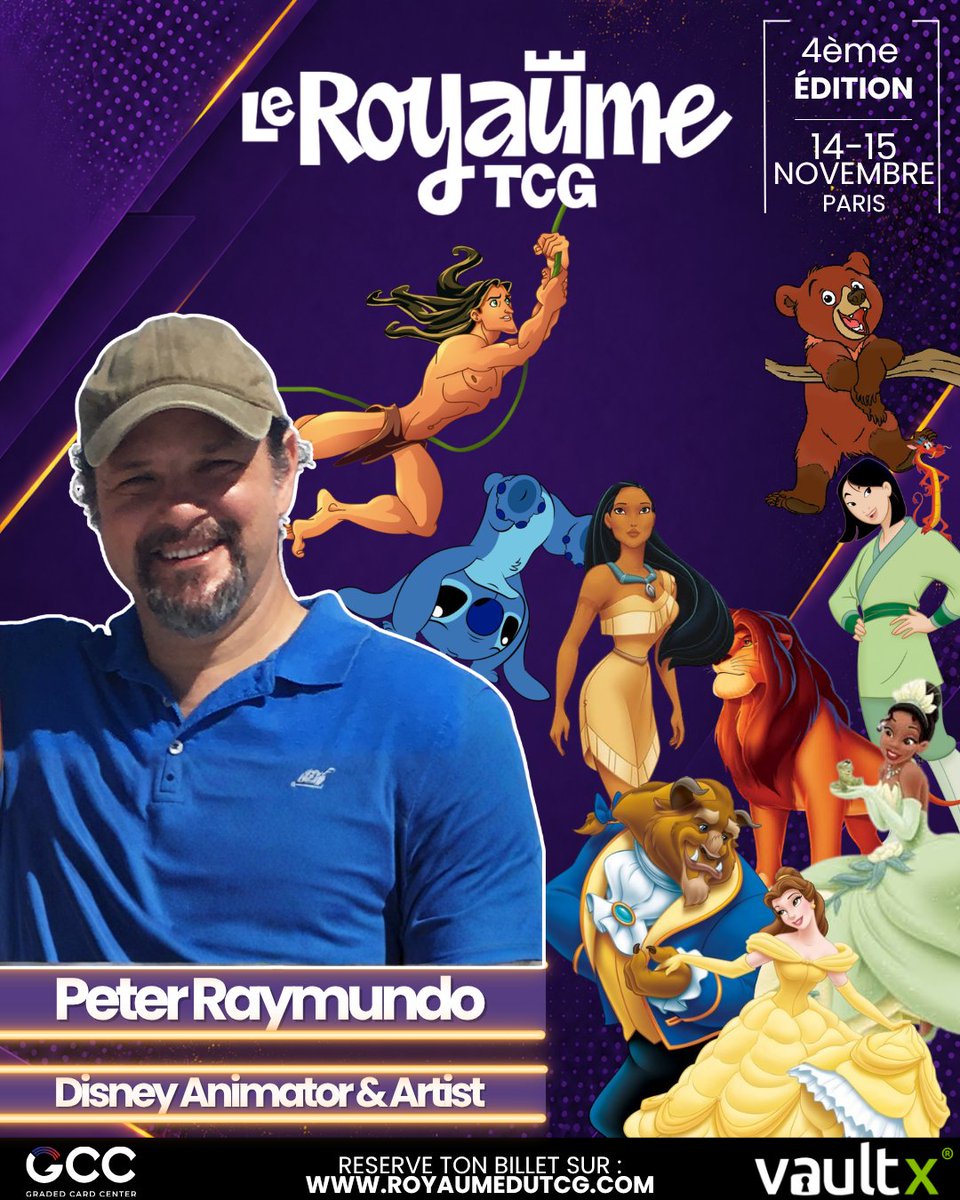 Royaumedutcg's tweet photo. Peter Raymundo rejoint le Royaume du TCG !

Ancien animateur chez Walt Disney Studios, Peter Raymundo a participé à pas moins de 9 films du studio, parmi lesquels Mulan, Le Roi Lion, Lilo &amp; Stitch et Kuzco 

Retrouvez Peter Raymundo au Royaume du TCG les 14 &amp; 15 novembre ! https://t.co/rsafdLzaZT
