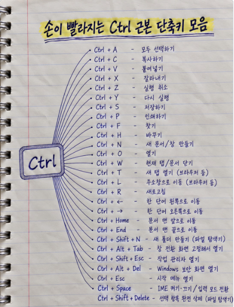 Horang_E2's tweet photo. 직장인들 이건 걍 외워두셈

엑셀할 때 마우스로 하나하나 찾고 있으면
진짜 시간 순삭됨ㅋㅋㅋ
여기 있는 Ctrl 단축키 몇 개만 손에 익혀놔도
업무 속도 체감 확 남

다 외울 필요도 없음

일단 저장해놓고 필요할 때마다 꺼내보셈
나중엔 손이 알아서 움직임 ㅋㅋ https://t.co/j44KVTI2vR