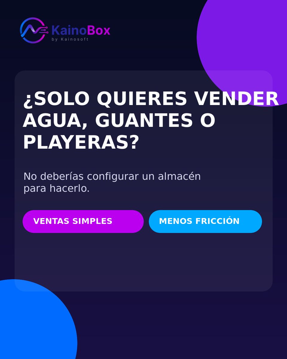 Kainosoft_'s tweet photo. Una pequeña empresa no necesita más procesos. Necesita software que sepa cuándo no agregarlos.

KainoBox: ventas simples hoy; inventario al crecer.

https://t.co/QssOH0O8s4 https://t.co/Zjth5aICVm