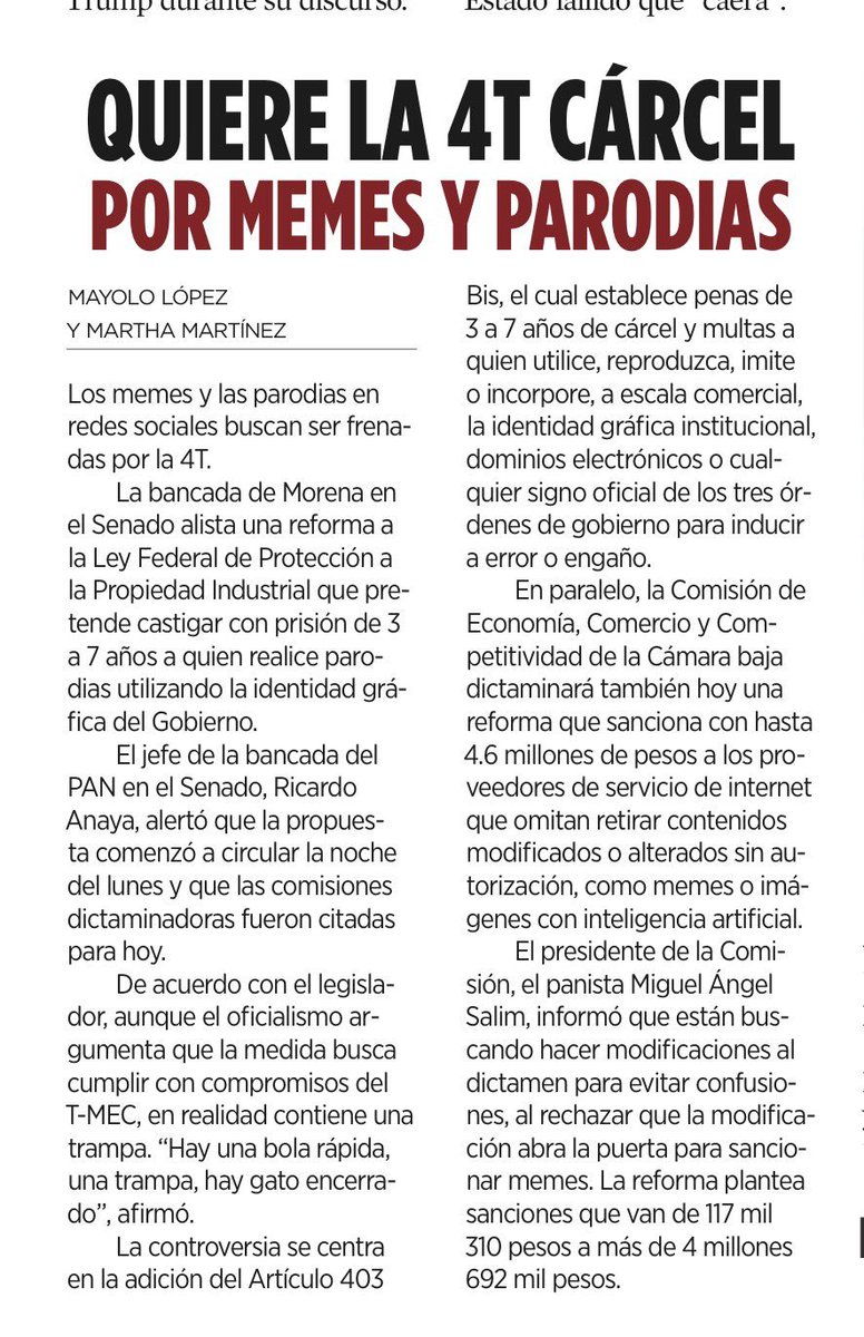 JACrespo1's tweet photo. Un nuevo y enorme paso hacia la censura, es decir, hacia la autocracia.

De seguir así, en pocos años seremos Venezuela, y poco después, Nicaragua, y al final, Cuba. 

VAMOS BIEN. https://t.co/gOJQuUHVqC