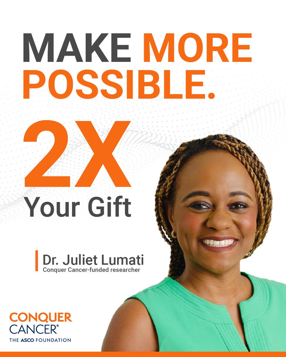 ConquerCancerFd's tweet photo. DOUBLE your impact in support of World Cancer Research Day thanks to a $10,000 matching gift. Cancer affects people in every corner of the world. Help provide resources needed to make more possible for families and patients waiting for breakthroughs. Make a gift today to help us meet our goal:  https://t.co/ZqRMxcBUMA

@ASCO @JulietOkoroh #WorldCancerResearchDay #WCRD2026 #ResearchConquersCancer