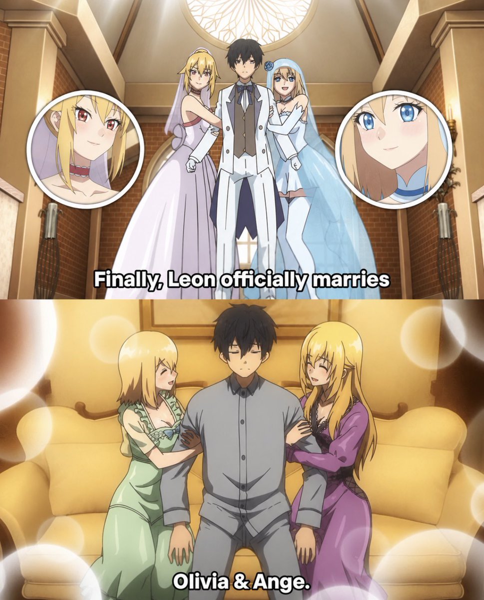 shionxlr2's tweet photo. Even though he was forced into it, Leon eventually officially married Ange and Olivia. 🥳

And with that, Trapped in a Dating Sim Season 2 has officially ended with a total of 12 episodes. 😌 https://t.co/IXXQm20XrY