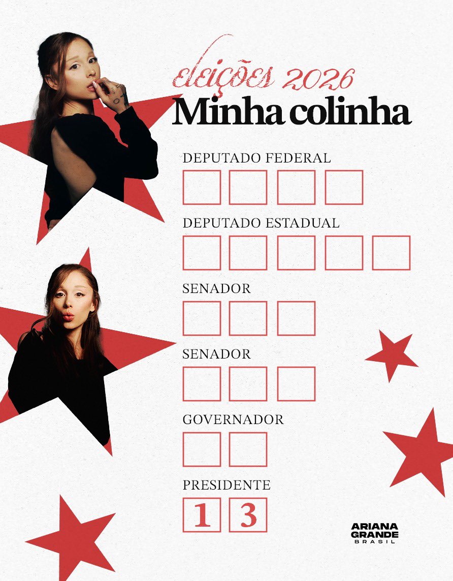 arianagrandebr's tweet photo. Com as eleições se aproximando, o AGBR preparou uma colinha especial para vocês anotarem os números dos candidatos em que irão votar e levarem no dia da votação.

— O 1º turno acontece no domingo, 4 de outubro. Não deixe de exercer seu direito ao voto! ❤️ https://t.co/2H5W186eUB