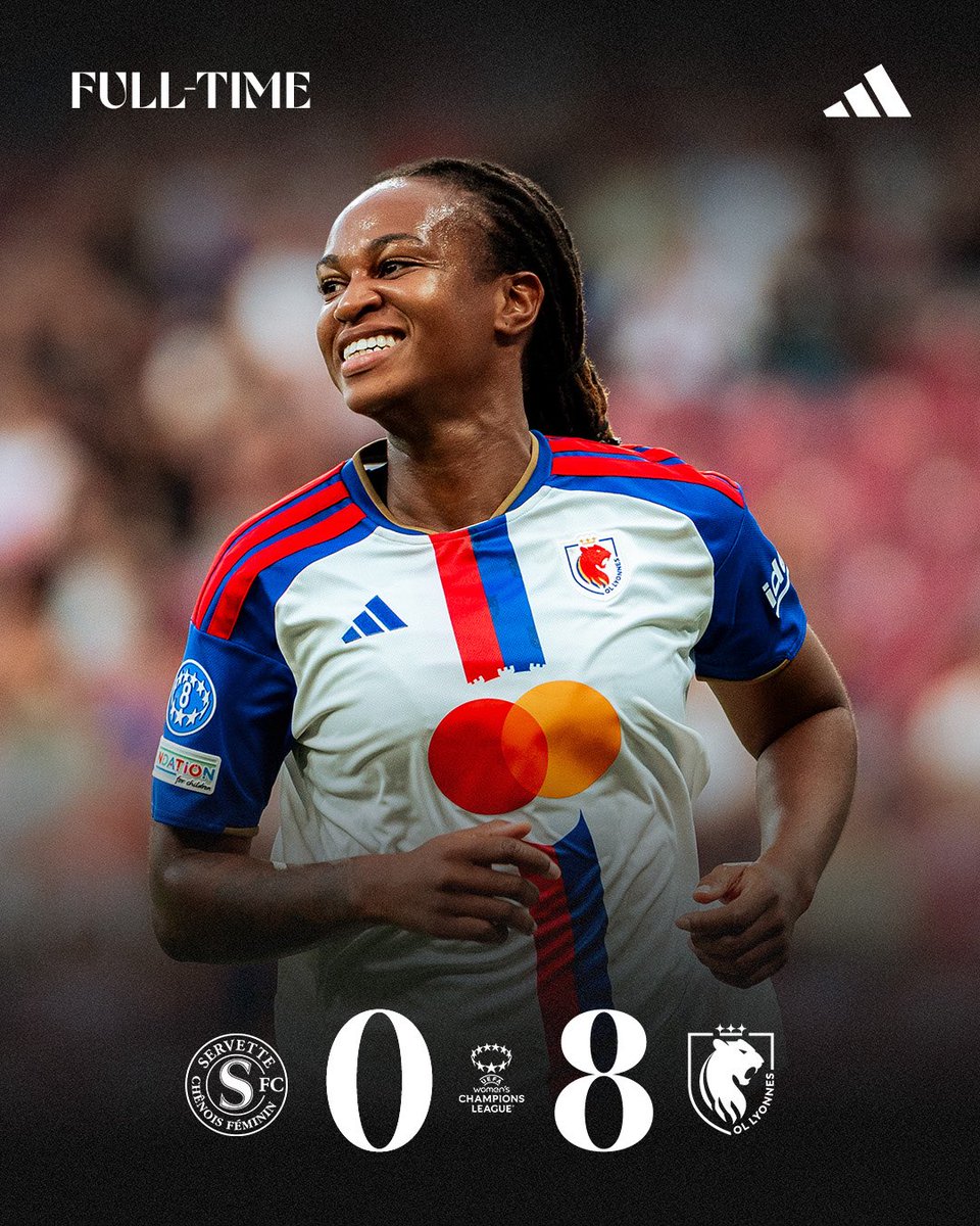 FerveurL's tweet photo. L'OL débute sa campagne de Ligue des champions par une victoire à l'extérieur avec la manière 8 buts à 0 contre le @ServetteFCCF 🇨🇭 ce mercredi soir.
#SFCCFOL #UWCL https://t.co/0pDXnVn6OV