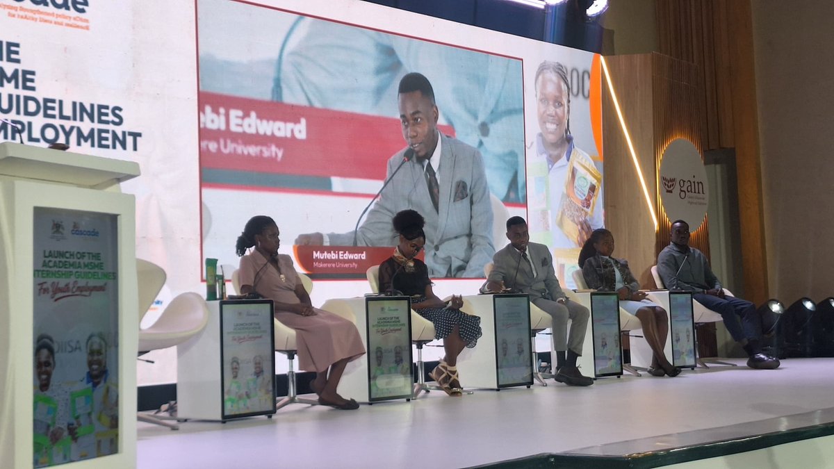MutebiEdward224's tweet photo. Honoured to represent @Makerere as a youth panelist at the launch of the Academia–MSME Internship Guidelines 4 Youth Employment. 🎓🇺🇬
Grateful to @ProfSbyakika , @profmukisa, and all my lecturers for the opportunity &amp; mentorship 
SUN-ARINU × GAIN Uganda 🤝🏽 @ProfNawangwe https://t.co/lzc2YinScu