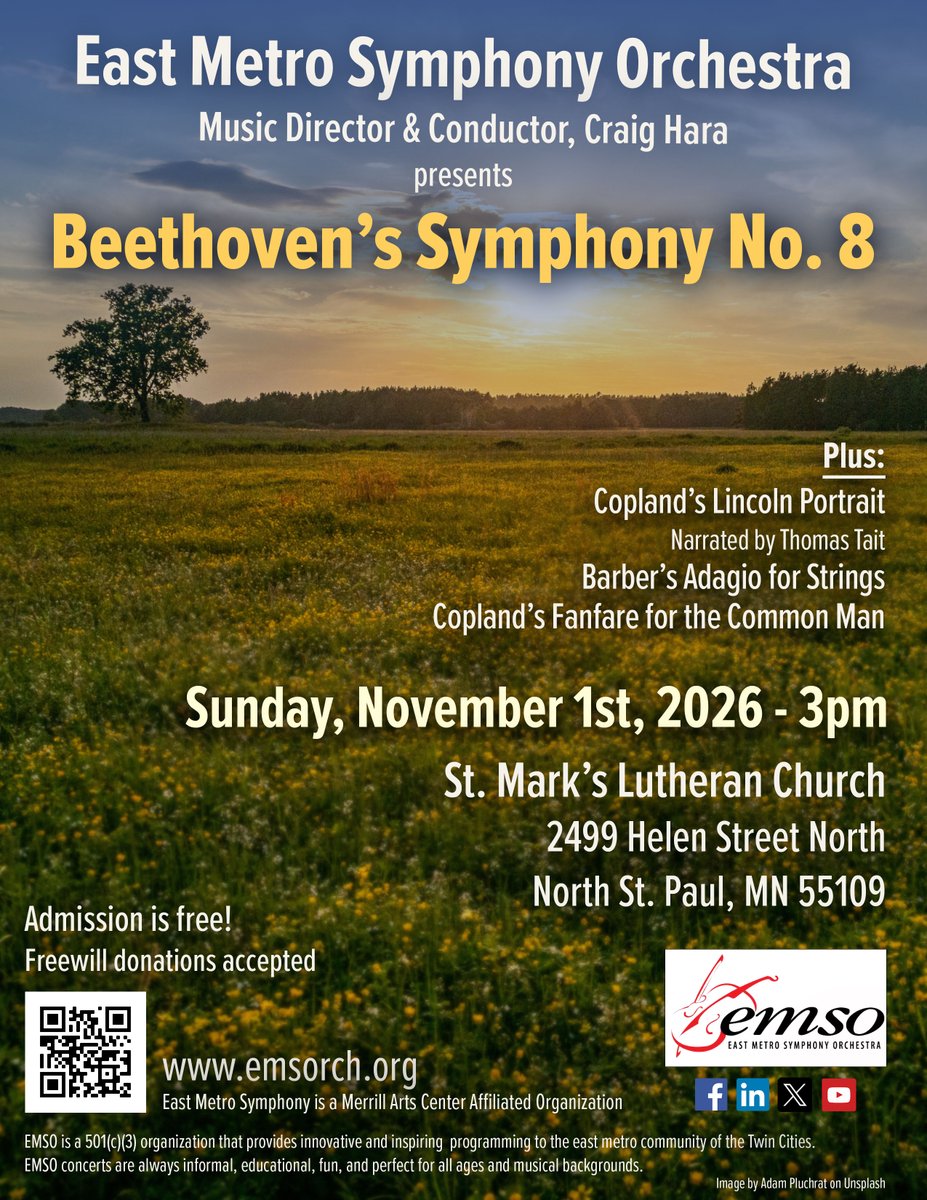 EMSOrch's tweet photo. The season has begun and EMSO is pleased to welcome back audiences as we present Beethoven’s Symphony No. 8 on Sunday, November 1!  The orchestra is looking forward to a spectacular fall concert!

For more details visit https://t.co/TB17CSypoo or https://t.co/wn5YbNB1PY https://t.co/W42UCKqK1t