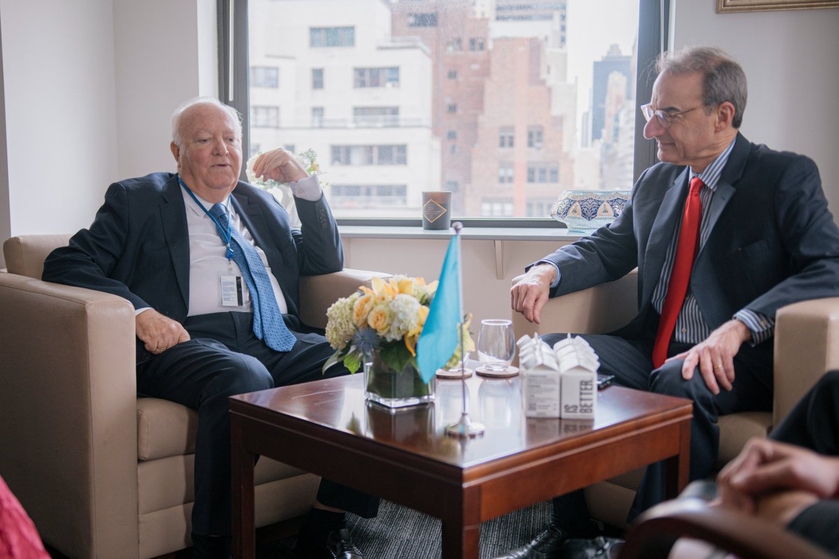 UNAOC's tweet photo. USG @MiguelMoratinos received an @AJCGlobal delegation led by Jason Isaacson, Chief Policy and Political Affairs. They discussed the UN Action Plan to Enhance Monitoring &amp; Response to Antisemitism developed by UNAOC, &amp; intensifying efforts to combat antisemitism. https://t.co/YoEWDWmxQh