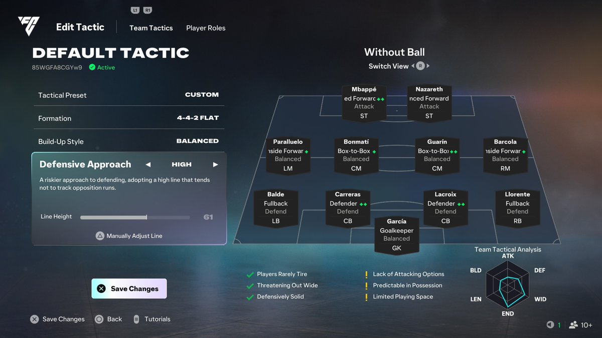 Coach_Venny's tweet photo. The most used tactics used by pros in FC 27 so far…

A few days of FC pro ladder has passed and these are the most commonly used by the top pros.

4411,442,4213, Narrow, 433(2), It seems this year there’s a lot variation.

Here's a few Pro tactics shared below:
@MarcMarleyyy 442: 85WGFA8CGYw9
@LucasLekhal 4411: 8JWmCG8EG6o9
@ilianbouchi_ 4411: 5#TjA95@D1$6
@TomStokesFC 4312: io6sTGzose?C