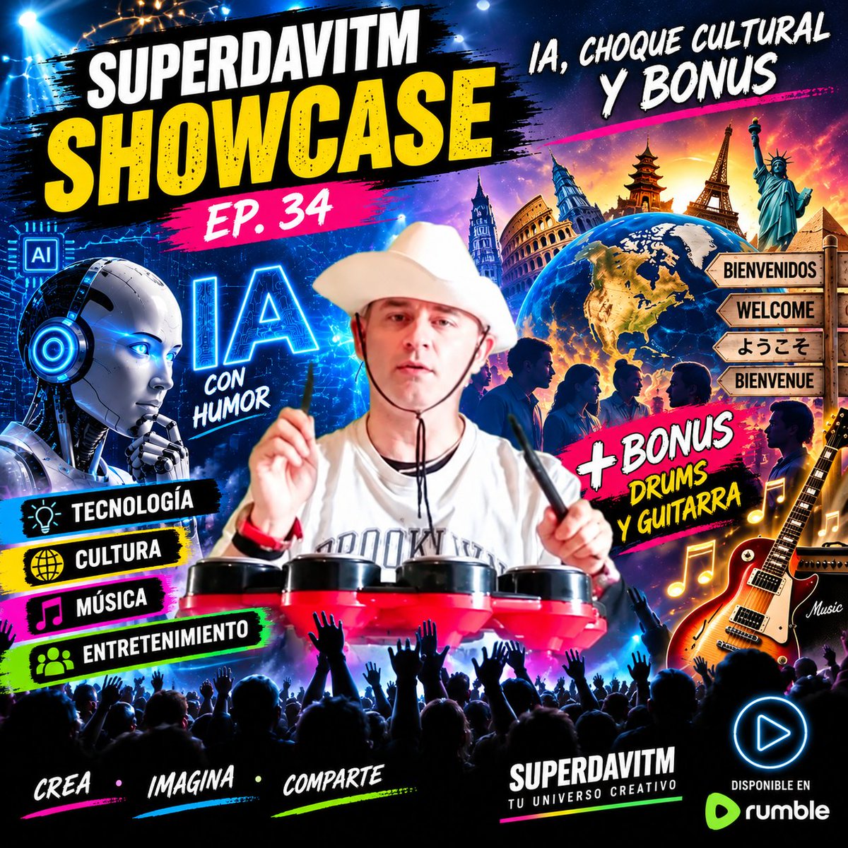 superdaviteam's tweet photo. 🎬 #SUPERDAVITMSHOWCASE – EP. 34 🤖
IA, choque cultural y bonus: un nuevo episodio de Superdavitm Showcase que reúne tecnología, cultura y una buena dosis de contenido extra dentro del universo #Superdavitm.
▶️ Ya disponible 
https://t.co/cLILrMqgYa

#IA #InteligenciaArtificial https://t.co/2oKlS46M3T